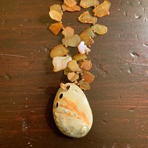 Natural stone and shell necklace